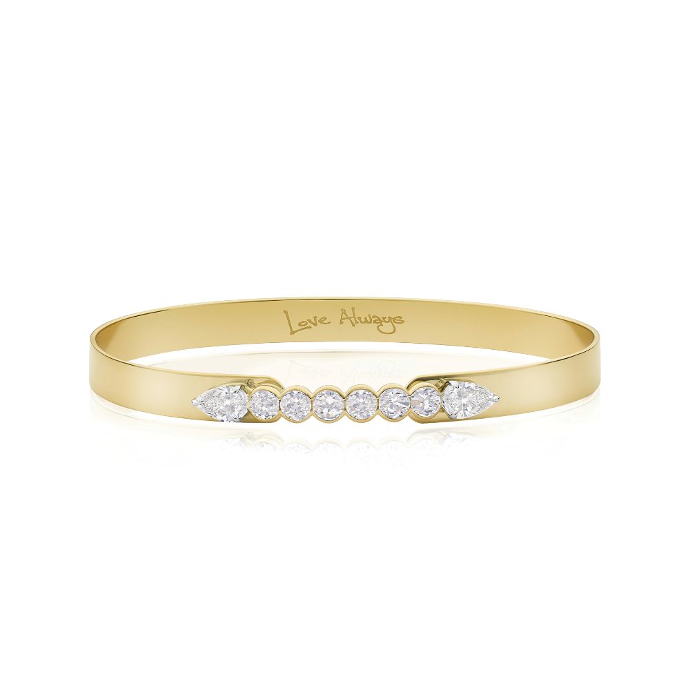 Phillips House 18kt Yellow Gold Double Pear & Round Diamonds Love Always Bracelet